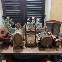 Botticelle mini botti in legno e vetro  vintage