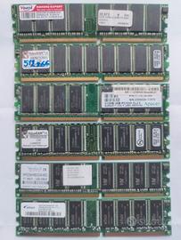 6 RAM DDR400 512mb 256mb pc3200 Perfette 