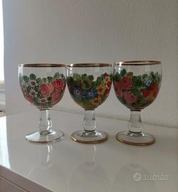 Calici bicchieri vino vintage collezione 