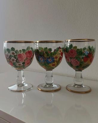 Calici bicchieri vino vintage collezione 