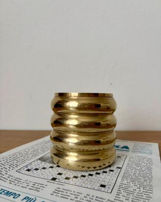 Vaso in ottone vintage di design kaleb fli Ghidini