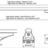 Barre da tetto Portatutto Menabo Tiger XL Black