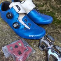 Scarpe 42/43 per bici/mtb con aggancio e pedali 