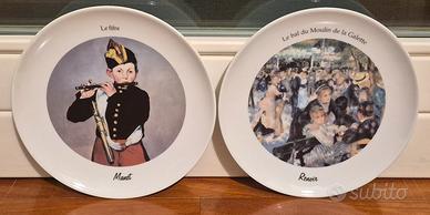 Coppia di piatti decorativi porcellana Tognana 