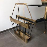 Porta riviste design Romeo Rega tutto in ottone e