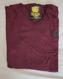 Maglione Celio uomo XXL bordeaux scollo a V