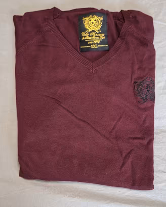 Maglione Celio uomo XXL bordeaux scollo a V