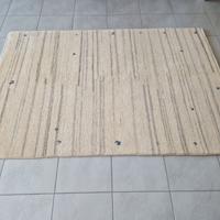 Tappeto Gabbeh indiano da salotto bianco 180x120cm