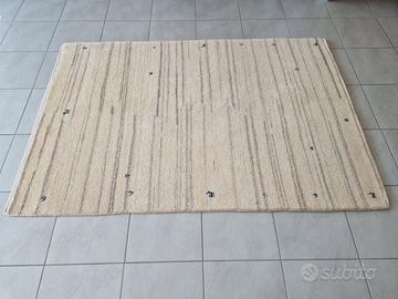 Tappeto Gabbeh indiano da salotto bianco 180x120cm