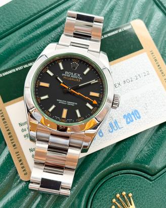 Rolex Milgauss Vetro Verde, Full set, Si Permute