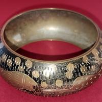 Bracciale etnico '900 in ottone inciso a mano