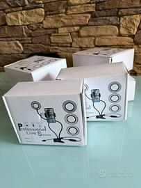 Supporto telefono con ring light LED da tavolo