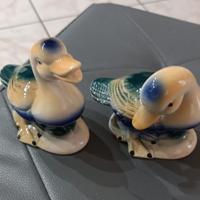 Coppia di Anatre in porcellana dipinte a mano