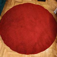 tappeto tondo 195cm rosso pelo lungo