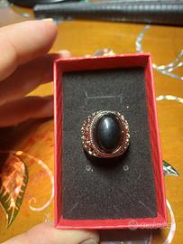 anello argento 925 ed onice nero 