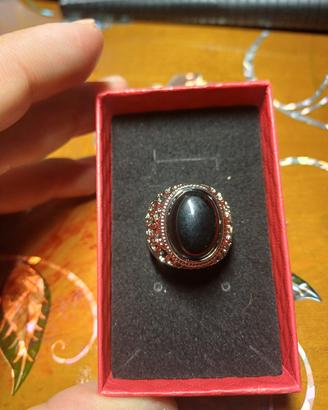 anello argento 925 ed onice nero 