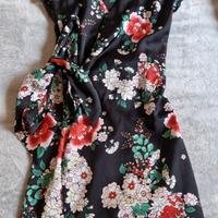 Abito corto nero modello vestaglia Mixerì taglia S