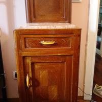 coppia comodini legno e marmo