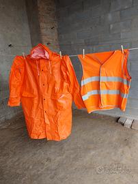 Impermeabile gilet florescente celest giall azzurr