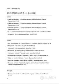 Libri scolastici usati (liceo classico)