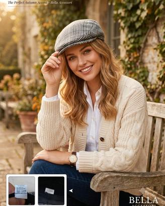 Berretto flat cap Bella accessori fantasia princip