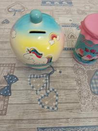 Salvadanaio Unicorno+ barattolo Vintage 