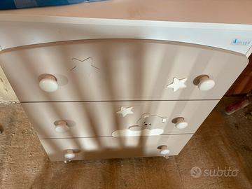 Cameretta Azzurra design Culla+fasciatoio/cassetti