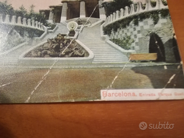 Cartolina rara- Barcellona parco Guell inizio 900