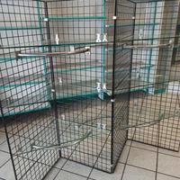 Scaffale gondola in metallo e cristallo