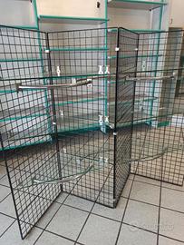 Scaffale gondola in metallo e cristallo