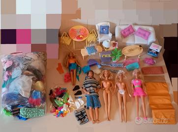 Barbie, Skipper & Ken + vestiti, accessori, mobili