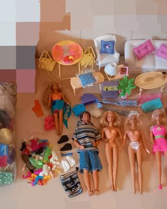 Barbie, Skipper & Ken + vestiti, accessori, mobili