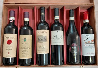 Cassetta di vini pregiati italiani 
