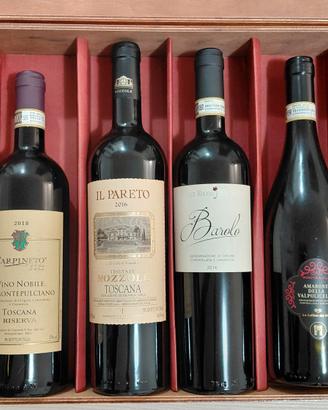 Cassetta di vini pregiati italiani 