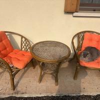 Tavolo e sedie giardino