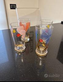 4 bicchieri decorati oro