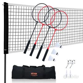 Set Rete da Badminton 4 Racchette e 3 Volani