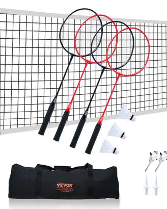 Set Rete da Badminton 4 Racchette e 3 Volani