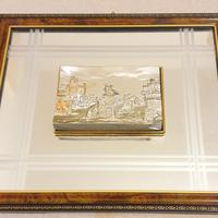 Quadro con placca argento su specchio 
