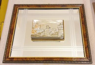 Quadro con placca argento su specchio 
