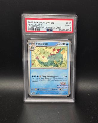 Pokémon PSA 9 MINT – Feraligatr #213 Illustration