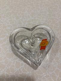 Porta anelli cuore cristallo vintage Anna Hütte