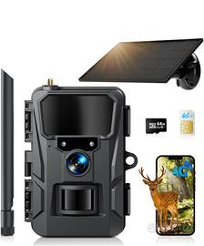 WOLFANG Fototrappola 4G LTE Solare 2K IP66 64GB SD