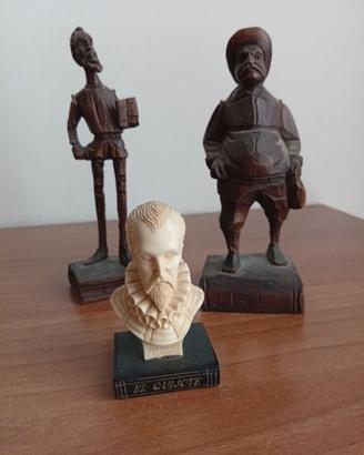 Statuette in legno Don Chisciotte Sancho Panza