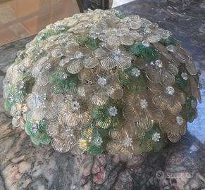 Plafoniera fiori di vetro di Murano