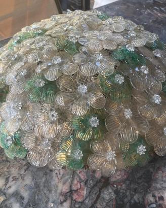 Plafoniera fiori di vetro di Murano