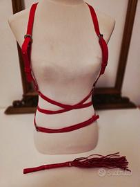 Pettorina harness rosso imbracatura body natale  