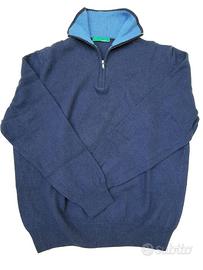 Maglione con zip uomo merino cashmere Melaverde