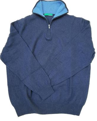 Maglione con zip uomo merino cashmere Melaverde