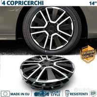 4 Copricerchi per FIAT 14'' Pollici Silver e Nere